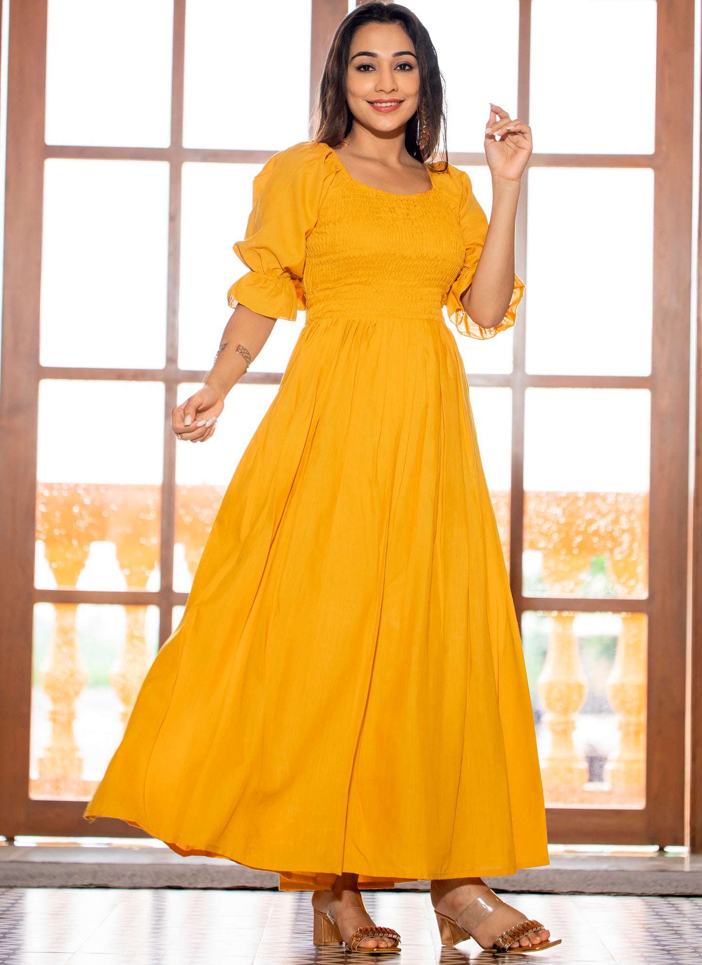 Yellow Long Stylish Maxi Dress