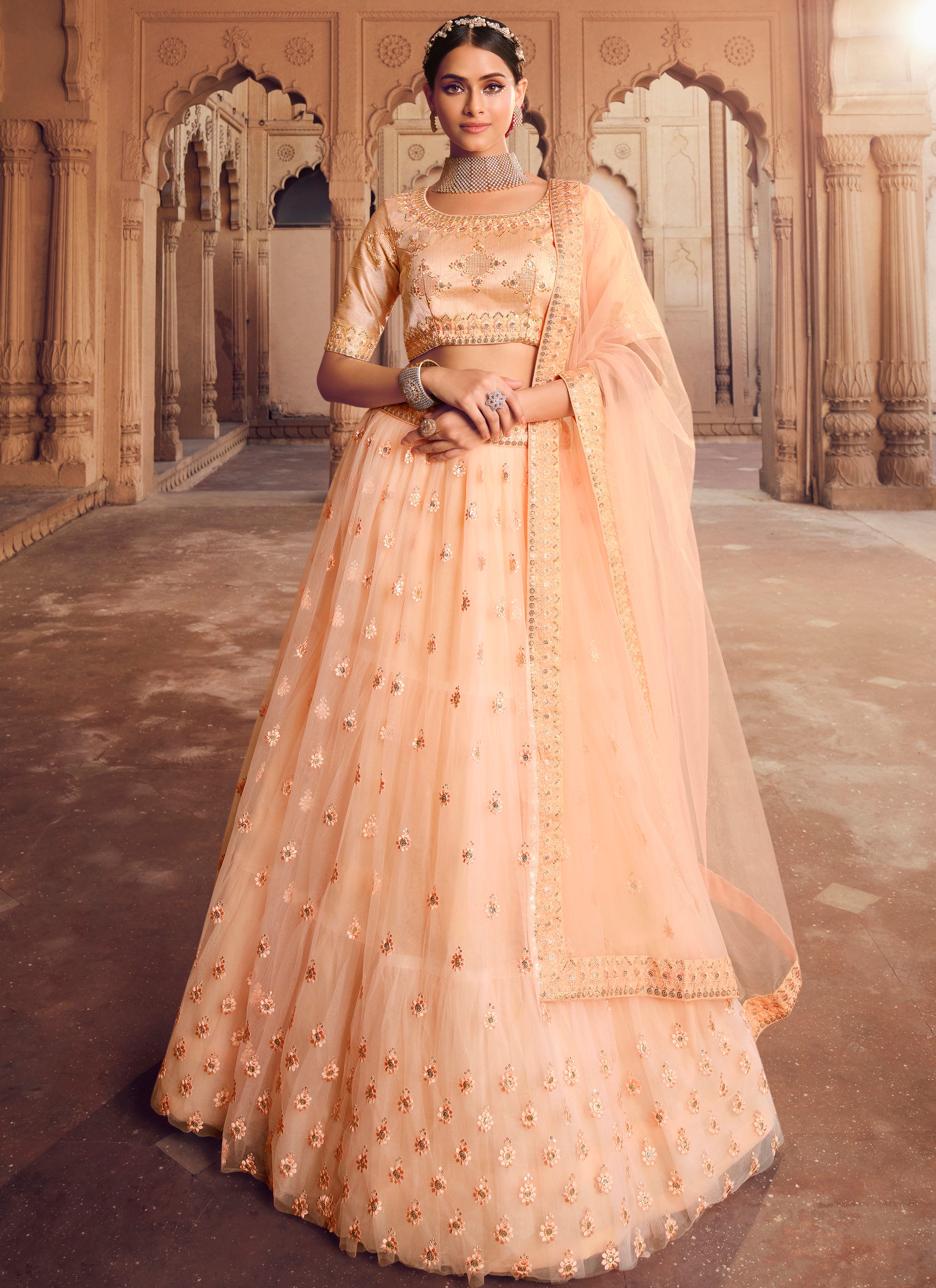 Top Orange Bridal Lehengas We Spotted On Real Brides | Indian bridal  outfits, Party wear indian dresses, Bridal dress fashion