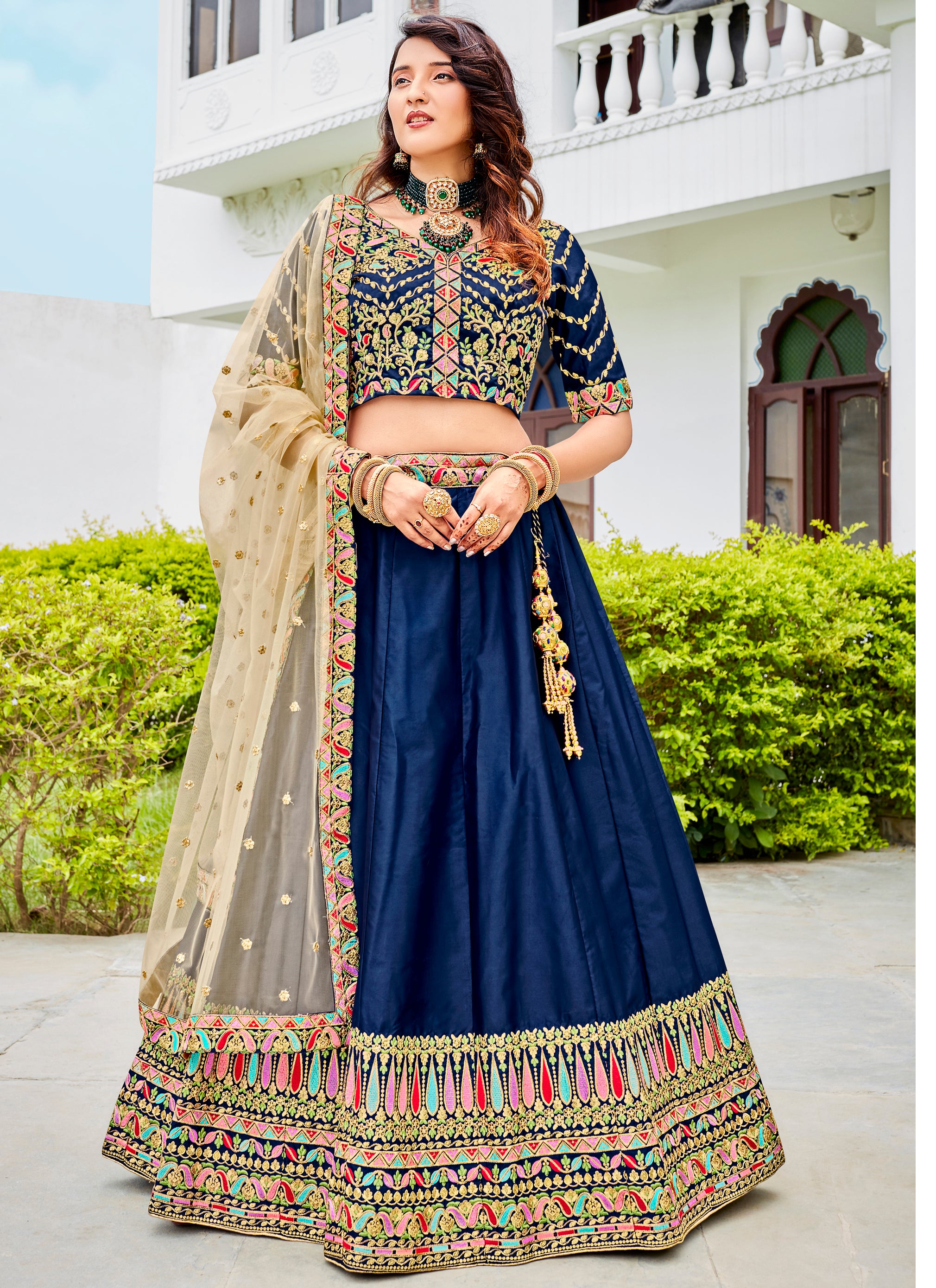 Multi Color & Light Brown & Mehendi & Rama & Pista & Navy Blue & Sky Blue &  Maroon & Gold & Purple & Blue & White Wedding & Party Wear Banarasi