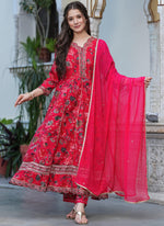 Beautiful Anarkali Kurta With Chiffon Dupatta