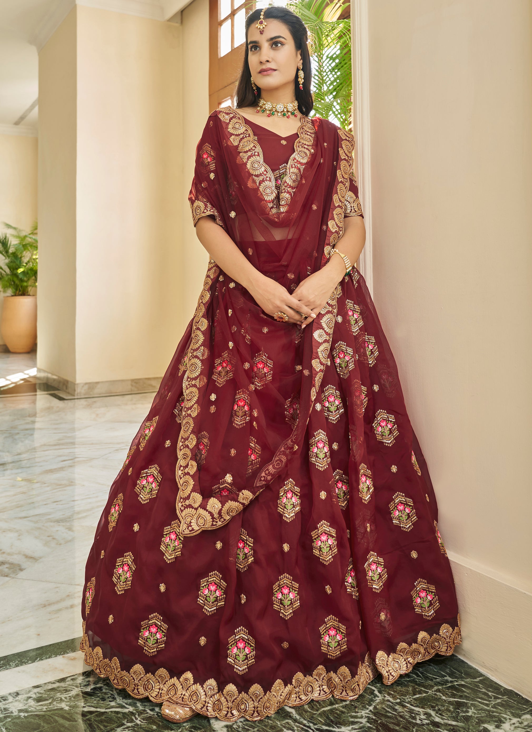 Wedding Party Wear Indian Designer Maroon Lehenga Choli Dupatta for Girls  and Women Custom Stitched Lehenga Blouse Heavy Embroiderey Lehenga - Etsy