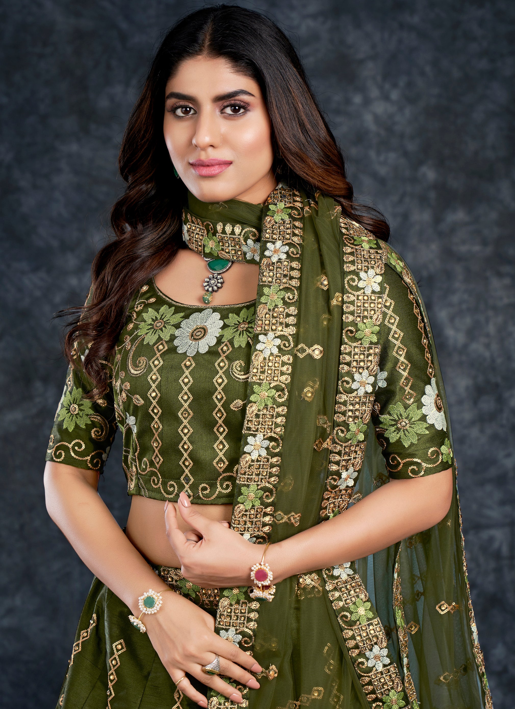 Green Lehenga Choli - Buy Designer Lehenga Choli