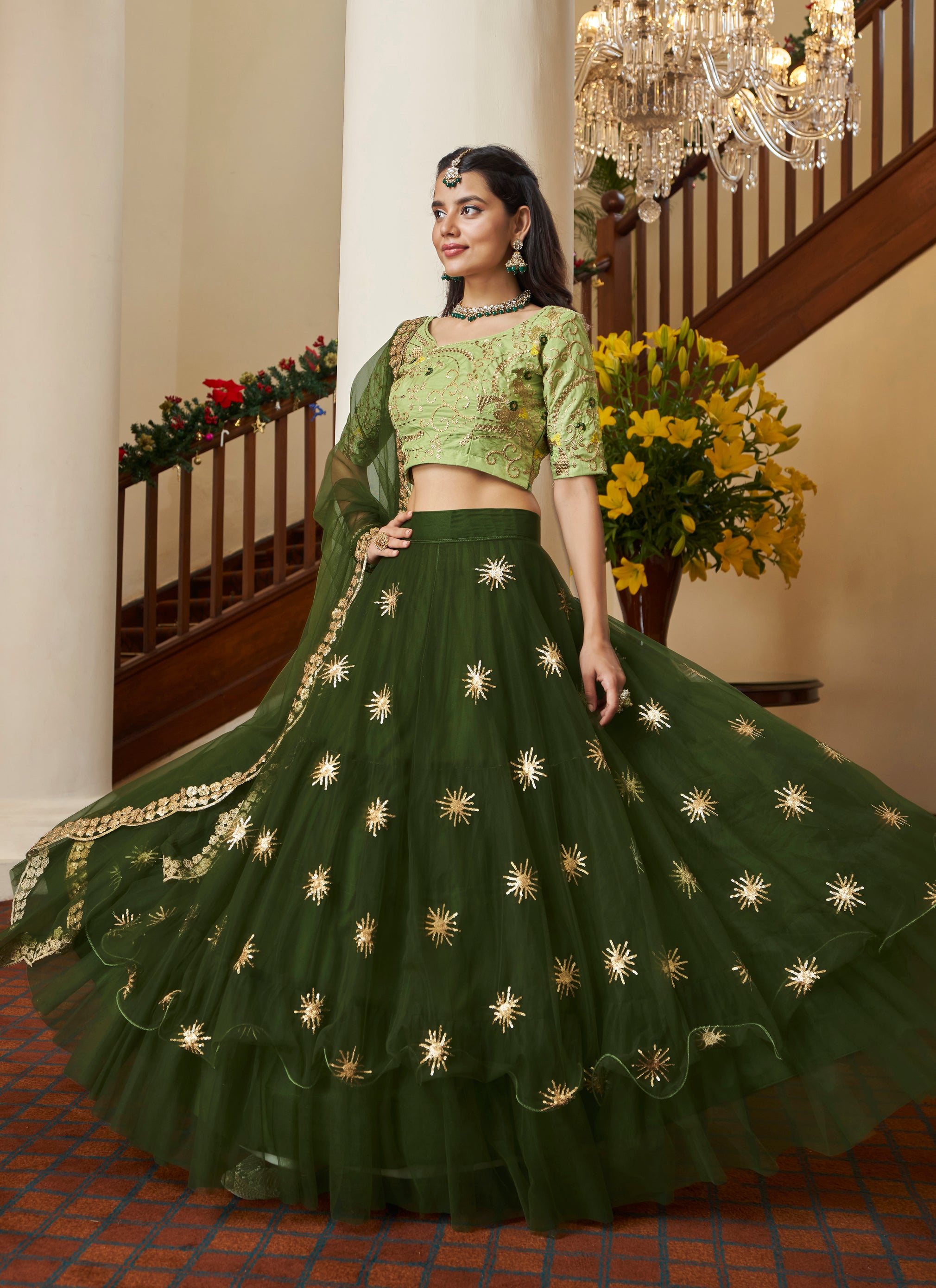 Mehendi Lehengas - Vibrant Outfits for a Joyous Occasion - Seasons India