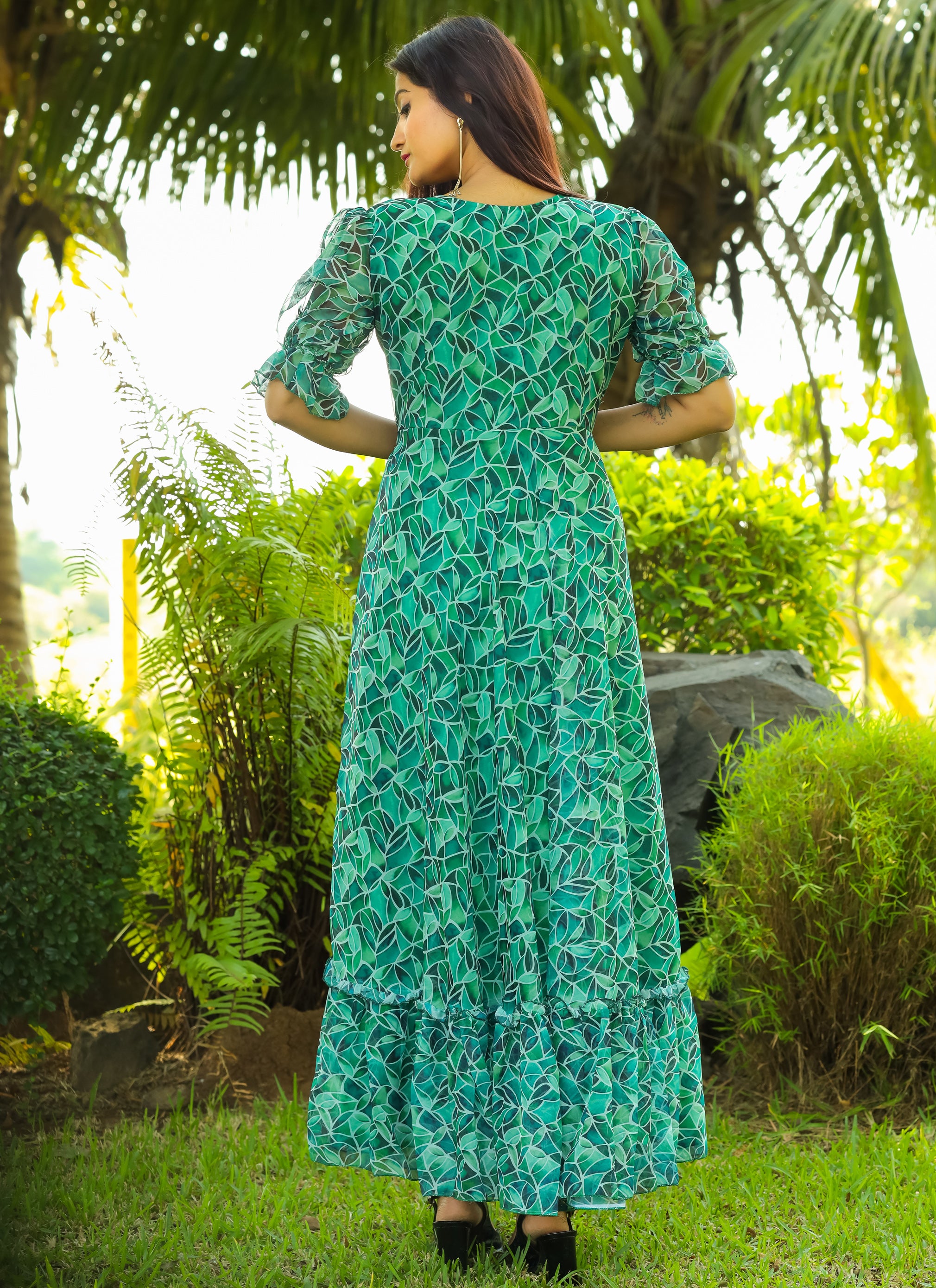 Green Long Dress - Label Mithra