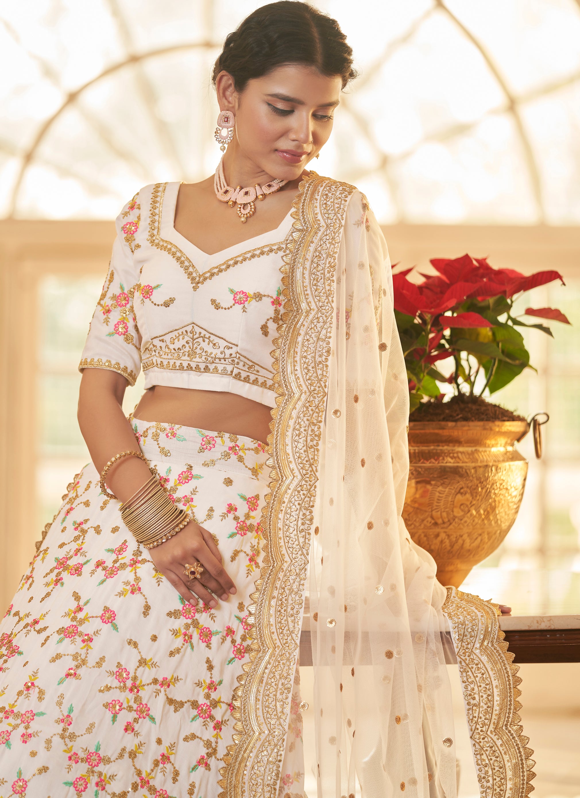 Classy Red Colored Designer Lehenga Choli, Shop wedding lehenga choli online