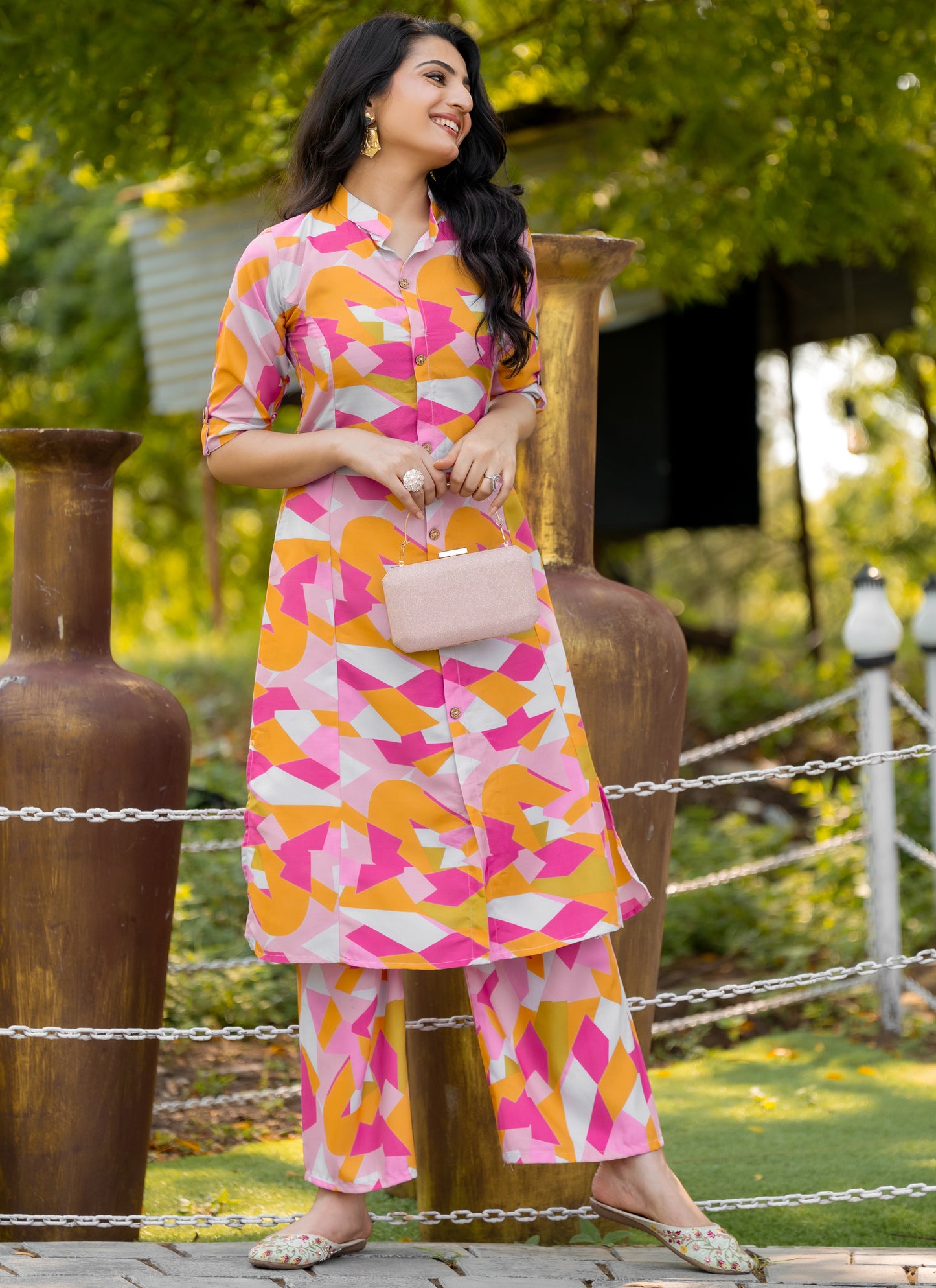 Multi-color Rayon Co-ord Set